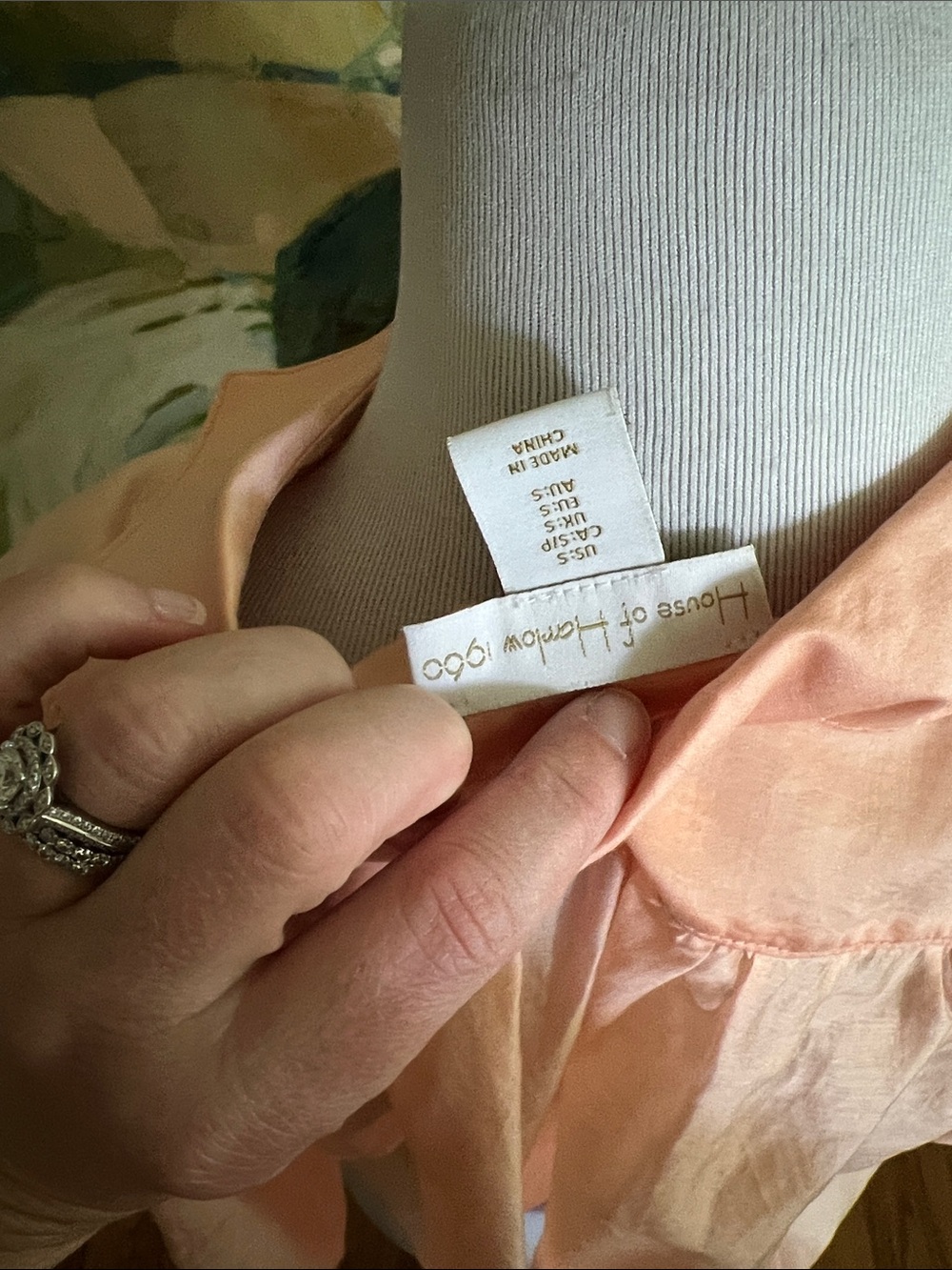 HOUSE OF HARLOW 1960 - Button Down Cropped Blouse peach - small - Picture 4 of 16